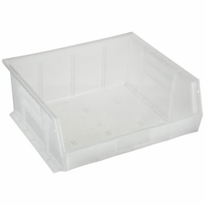 QUANTUM STORAGE SYSTEMS Hang and Stack Bin: 16 1/2 in x 14 3/4 in x 7 in, Clear - Clearview Plastic Bins