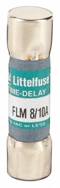 LITTELFUSE Fuse: FLM Series, Midget, Time-Delay, 800 mA, 250 V AC, 13/32 in x 1 1/2 in (MPN FLM.800). Key specifications — Series: FLM; Brand: LITTELFUSE.