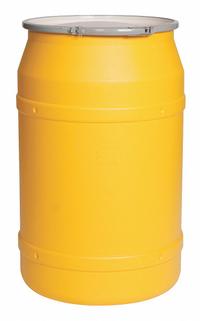 EAGLE Transport Drum: HDPE, 55 gal, Lever Lock Ring, Unlined/No Interior Coating, Metal, Plastic (MPN 1656M). Key specifications — Drum Material: HDPE; Drum Head Type: Open Head; UN Rating Solids: 1H2/X200/S; UN Rating Liquids: 1H2/Y250/S; Interior Lining: Unlined/No Interior Coating; Drum Message Text: None; Closing Ring Material: Metal; For Holding: Spill Containment and Cleanup of Hazardous Materials.