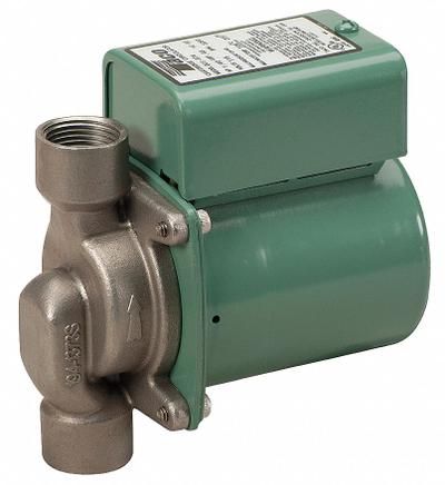 TACO Circulating Pump: 1/40 hp HP, 115V AC, Stainless Steel, 1, 12 gpm, 10 ft Max. Head - General-Purpose Inline Circulator Pumps