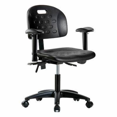 APPROVED VENDOR Ergonomic Chair: Polyurethane, Arms Included, Ht Range 17 1/4 in to 22 1/2 in - Polyurethane Lab Chairs