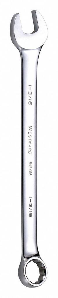 WESTWARD Combination Wrench: Alloy Steel, Chrome, 1 3/16 in Head Size, 16 1/4 in Overall Lg, Offset (MPN 54RY66). Key specifications — attr309539: 1-3/16 in; attr309567: No; attr324930: WESTWARD.