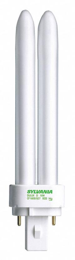 LEDVANCE/ SYLVANIA Compact Fluorescent Bulb: 2-Pin (G24d-3), T4, Fluorescent, 2700K, 26 W Watt (MPN CF26DD/827/ECO). Key specifications — Brand: LEDVANCE/ SYLVANIA; Bulb Designation: CF26DD/827/ECO; Dimmable: Yes; Color Temperature: 2700K.