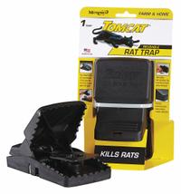 TOMCAT Rat Trap: Snap Trap, 8 3/4 in Overall Ht, 5 1/4 in Overall Wd, Plastic, Reusable (MPN 33521). Key specifications — Reusable: Yes; Material: Plastic; Brand: TOMCAT.