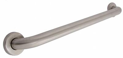 TAYMOR Wall Grab Bar: Straight, 30 in Lg, 1 1/4 in Dia, Stainless Steel, Satin - Standard Grab Bars
