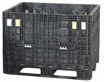 ORBIS Collapsible Bulk Container: 25.2 cu ft, 47 3/8 in x 39 5/8 in x 34 3/8 in - Collapsible Plastic Bulk Containers