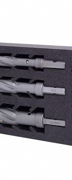 HOLEMAKER TECHNOLOGY Hole Cutter Set: 3 Pieces, 2 1/4 in Max. Cutting Dp, Carbide Tipped (MPN 101030-INSET1). Key specifications — attr1098245: HOLEMAKER TECHNOLOGY; attr1098234: Carbide Tipped.