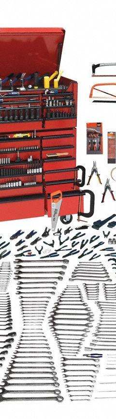 WILLIAMS Master Tool Set: 960 Total Pcs, Metric/SAE, 1/4 in/3/8 in/1/2 in/3/4 in Socket Drive Size (MPN JHWMEGATB). Key specifications — attr538253: WILLIAMS; attr548973: (4) Slip-Joint Pliers; attr548974: (7) Nut Drivers; attr548975: (130) Impact Sockets; attr548983: (27) Box End Wrenches.