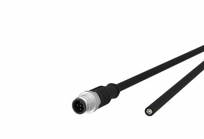 METZ CONNECT Sensor Cable: M12 Female Straight X Free End, 5 Pins, Black, PUR, 1 m Cable Lg - Single-Ended Cordsets with PUR Jacket for Twisting Applications