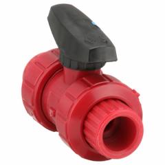 CHEMTROL Manual Two-Way Ball Valve: 1/2 in, PVDF, Straight, Socket x Socket, Full Port Ball Port (MPN S65TB-V 1/2). Key specifications — Brand: CHEMTROL; Handle: Lever.