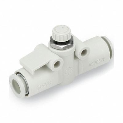 SMC Speed Control Valve: In-Line Fitting, Hex Screw, 1/4 in Valve Body Size - In-Line Speed Control Valves