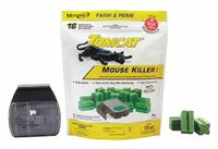 TOMCAT Bait Station: Box Trap, Bag, 16 oz Container Size, Bromethalin, Blocks, 3 3/4 in Overall Ht (MPN 22786). Key specifications — Reusable: Yes; Color: Black; Brand: TOMCAT; Container Type: Bag; Form: Blocks; Includes: (16) 1 oz Baits; Active Ingredients: Bromethalin.
