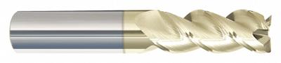 APPROVED VENDOR Corner Radius End Mill: Carbide, ZrN Coated, 3 Flute, 9/32" Mill Dia - Carbide Corner-Radius End Mills for Aluminum