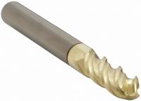 APPROVED VENDOR Ball End Mill: Carbide, ZrN Coated, 3 Flute, 7/16" Mill Dia, 1-1/4" LOC, 2-3/4" OAL (MPN 283-431260D)