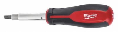 MILWAUKEE Multi-Bit Screwdriver: ECX/Phillips/Slotted/Square Tip, 8 Tips, 10 in Overall Lg - Combination Multi-Bit Screw & Nut Drivers