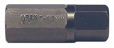 APEX Insert Bit: Insert Bit, Metric, Hex Head, 12 mm Bit Industry Size, Std - Hex Impact Bits