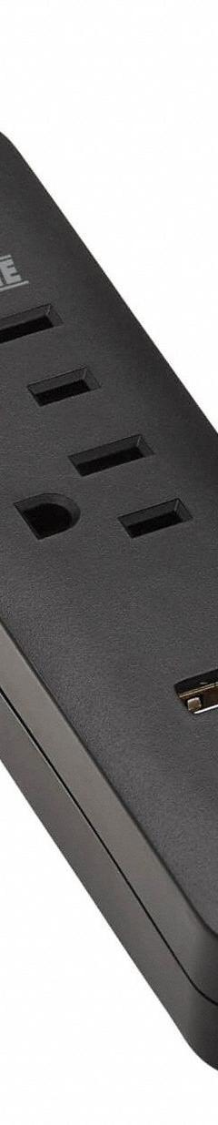 TRIPP LITE Outlet Strip: 2 Outlets, 6 ft Cord Lg, 450 J Rated Energy, 15 A Current, UL 1363/UL 1449 (MPN TLP206USB). Key specifications — Brand: TRIPP LITE; Mounting Style: Screw.