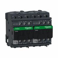 SCHNEIDER Magnetic Contactor: Reversing, 3 Poles, 3NO Contacts, 18 A, 48V AC Coil (MPN LC2D18E7). Key specifications — Brand: SCHNEIDER; Integrated Surge Suppression: No; Nominal Coil Voltage @ 60Hz: 48V AC.