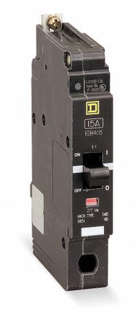 SQUARE D Miniature Circuit Breaker: 50 A, 277V AC, Single Phase, 18kA at 120/240V AC, 1 Poles, Std (MPN EDB14050). Key specifications — Phase: Single; Amps: 50 A; AC Voltage Rating: 277V AC; Max. AIR Rating: 18kA at 120/240V AC; For Use With: Square D NF Panelboards; Brand: SQUARE D.