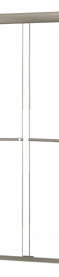 FOREMOST Shower Door: 53 in Min. Door Wd, 57 in Max. Door Wd, 65 in Overall Ht, Clear Tempered Glass (MPN CVSS5765-CL-BN). Key specifications — Brand: FOREMOST; Door Frame Finish: Brushed Nickel.