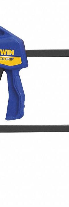 IRWIN Bar Clamp: Flat, 4 in Max Jaw Opening, 4 in to 8 in, 1 1/4 in Throat Dp, 35 lb Clamping Force (MPN 1964747). Key specifications — attr663922: IRWIN.