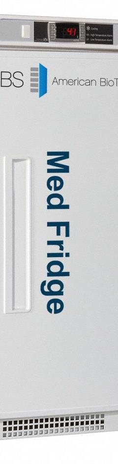 AMERICAN BIOTECH SUPPLY Lab Refrigerator: 4.6 cu ft, Undercounter, 2°C to 7°C, 24 1/2 in Overall Dp (MPN PH-ABT-HC-UCBI-0404-ADA). Key specifications — Door Opening Style: Right; Color: White; Alarm Type: Temperature; Manufacturer Part Number: PH-ABT-HC-UCBI-0404-ADA; Brand: AMERICAN BIOTECH SUPPLY; Product Type: Lab Refrigerator; Door Type: Swing Solid; Refrigerant Type: R-600a.