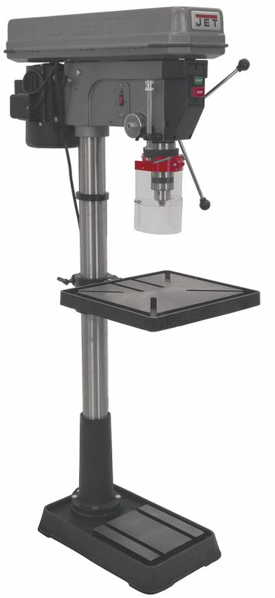 JET Floor Drill Press: Belt Drive, Fixed Speed, 150 RPM – 4,200 RPM - Floor Stand Drill Presses with Manual Downfeed