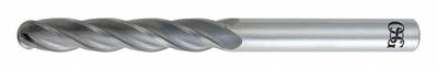 OSG Ball End Mill: Carbide, 4 Flute, 3/8" Mill Dia, 1-3/4" LOC, 4" OAL (MPN 484-3750-BN) - General Purpose Carbide Ball End Mills