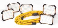 SOUTHWIRE Temporary Job Site Light Stringer: LED, Corded, String Light, 50 ft Power Cord Lg, 120V AC (MPN 97135). Key specifications — attr564215: Straight Blade; attr564191: Plastic; attr564187: Built-In; attr564159: SOUTHWIRE; attr564165: STW; attr564166: 18 AWG; attr564190: String Light; attr564196: LED.
