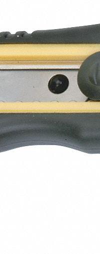 ABILITY ONE Snap-Off Utility Knife: 6 in Overall Lg, Rubberized, 8 Segments, 0 Blades Stored, Black (MPN 5110-01-621-5252). Key specifications — attr307932: Rubberized; attr307935: Black; attr307939: Plastic; attr307957: Contoured; attr324893: ABILITY ONE.