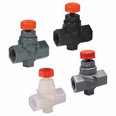HAYWARD CPVC Needle Valves w/FPM o-ring, PTFE seat, threaded end connections: Inline Valve Body, NPT (MPN NVA2037T). Key specifications — For Media: Water; Standards: ASTM D 1784; Brand: HAYWARD; Valve Series: NVA; Connection Gender - Side 2: Female; Connection Gender - Side 1: Female; Connection Type - Side 1: NPT; Connection Type - Side 2: NPT.