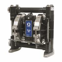 GRACO Diaphragm Pump: Acetal Body, 3/8 in, NPT Connection, 6.5 gpm, Hytrel Diaphragm, Hytrel Valve (MPN D31255). Key specifications — Brand: GRACO; Seat Material: Acetal; Check Valve Material: Hytrel.