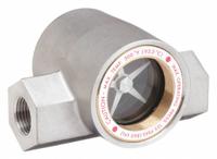 DWYER Window Sight Flow Indicator with Impeller: Rotor, 316 Stainless Steel, 3/4 in FNPT, FNPT (MPN SFI-300SS-3/4). Key specifications — For Media Type: Non-Corrosive Gases; Brand: DWYER; Sight Material: Tempered Glass; Connection Type: FNPT; Flow Direction: Vertical Up; Seal Material: Buna-N; Wetted Material: Tempered Glass.