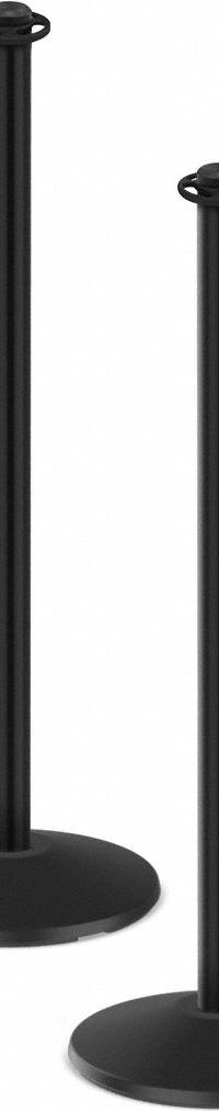 Barrier Post: Flat, 37 3/8 in Post Ht, Black, Steel, Flat, 36 in to 40 in, Nonfillable Base (MPN CPHD61S-SB-2PK). Key specifications — Brand: VISIONTRON; Base Shape: Sloped; Base Material: Cast Iron; Post Material: Steel; Post Finish: Satin.