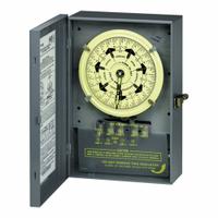 INTERMATIC Electromechanical Timer: 7 day, 120V AC, SPST, Mechanical (MPN T7401BC). Key specifications — Body Material: Metal; Indoor/Outdoor Usage: Indoor; Mounting Style: Surface; Brand: INTERMATIC.