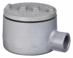 Conduit Outlet Body: Iron, Triple Coat Epoxy Coating, GR, 3/4 in Trade Size, E Body, Threaded (MPN GRE75). Key specifications — Series: For Standard Body; Compatible Conduit Trade Size: 3/4 in; Thread Gender: Female; Hub Style: Threaded; Cover Included: Yes; Body Style: E; Connection Type: Threaded; Back Type: Flat.