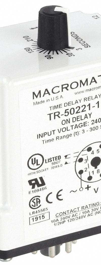 MACROMATIC Single Function Time Delay Relay: Socket Mounted - Socket-Mounted Relays