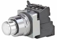 SIEMENS Illuminated Push Button: Illuminated, Extended Profile, Non-Metallic, 30 mm, 1NO/1NC (MPN 52PT6DBAB). Key specifications — Brand: SIEMENS; Action: Momentary; Series: Class 52; Push Button Material Type: Non-Metallic.