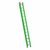 WERNER Extension Ladder: 28 ft Ladder Size, Fiberglass, 375 lb Load Capacity, 54 lb Wt, 2 Sections (MPN B7128-2X9085). Key specifications — Color: Green; Brand: WERNER; Included Features: Rope and Pulley; Removable Fly: Removable.