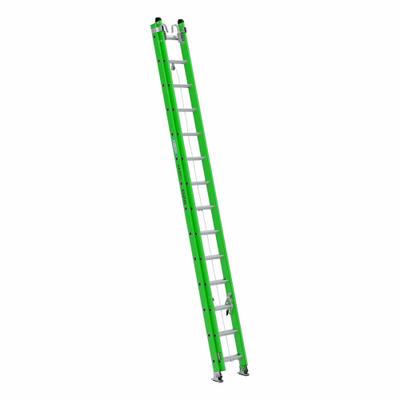WERNER Extension Ladder: 28 ft Ladder Size, Fiberglass, 375 lb Load Capacity, 54 lb Wt - Non-Conductive Fiberglass Extension Ladders