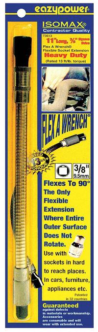 APPROVED VENDOR Flexible Extension: Flex Extension, Power, 3/8 in Compatible Bit Size, Nonmagnetic (MPN 73613). Key specifications — attr1132695: Square; attr1132691: Not Impact Rated; attr1132694: Nonmagnetic; attr1132704: APPROVED VENDOR.