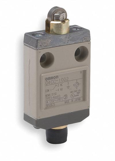 OMRON Roller Plunger Limit Switch: Roller Plunger, Metallic, Momentary - Top-Mount Roller-Plunger Limit Switches