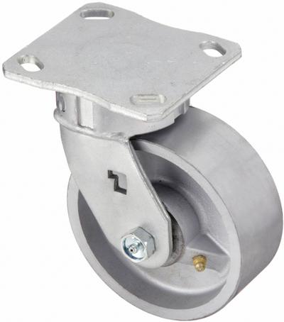 APPROVED VENDOR Plate Caster: Corrosion-Resistant, Swivel, Iron, 5 in Wheel Dia, 2 in Wheel Wd - Medium-Duty General-Purpose Kingpinless Plate Casters