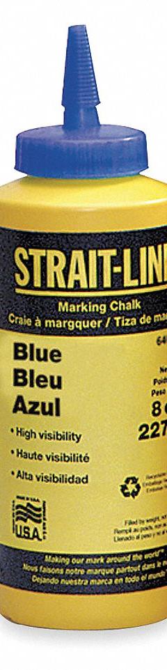 IRWIN Marking Chalk: Blue, Std, 8 oz Size, Flip-Top Cap, Blue (MPN 64901). Key specifications — attr1270021: IRWIN.