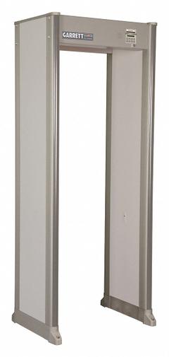 GARRETT METAL DETECTORS Walk-Through Metal Detector: PD 6500i, 33 Zones, 87 in x 37 1/2 in x 23 in (MPN 1168432). Key specifications — Brand: GARRETT METAL DETECTORS; Alert Type: Light; Power Source: Battery Operated; Sub-brand: PD 6500i.