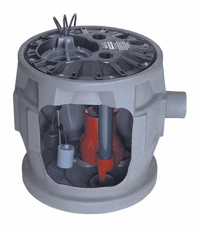 LIBERTY PUMPS Simplex Sewage System: 41 gal, 3/4 hp, 115V AC, 125 gpm Flow Rate @ 10' of Head - Simplex Sewage Ejector Pump Systems