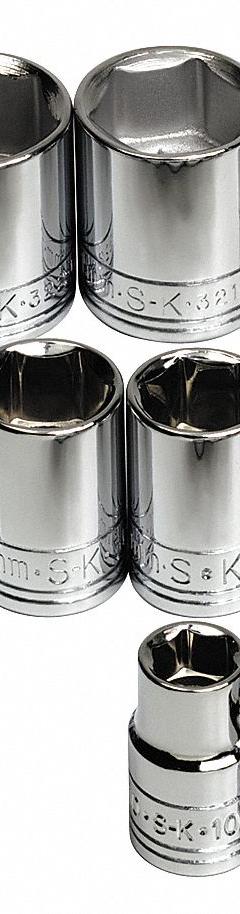 SK PROFESSIONAL TOOLS Socket Set: 3/8 in Drive, 19 Piece, 6-Point, Metric, 6 mm to 24 mm (MPN 3919). Key specifications — attr1224269: 3/8 in; attr1204685: Not Tether Capable; attr1204650: 6 mm to 24 mm; attr1204673: Socket Bits Not Included; attr1204688: SK PROFESSIONAL TOOLS; attr1224230: Friction; attr1206170: Standard Sockets.