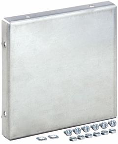 HOFFMAN Wireway Closure Plate: 12 in Wd, 12 in Ht, 14 ga Gauge, 1, Without Knockouts, Steel (MPN F1212GCPNKGV). Key specifications — Brand: HOFFMAN; Finish: Galvanized; With/Without Knockouts - Broad: No.