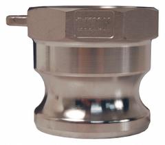 Cam and Groove Adapter: 1/2 in Coupling Size, 1/2 in -14 Thread Size, 1 5/8 in Overall Lg, FNPT (MPN G50-A-SS). Key specifications — Thread Size: 1/2 in -14; Fitting Type: FNPT; Includes Locking Arm: No; Body Material: 316 Stainless Steel; Brand: DIXON VALVE & COUPLING.