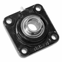 TIMKEN Flange Mount Bearing: Radial Ball, 1 in Bore, Cast Iron, Set Screws, 4 1/4 in Lg, 4 1/4 in Ht (MPN YCJM 1 SGT). Key specifications — Bore Type: Cylindrical; Brand: TIMKEN; Lubricant Material: NLGI 2 Lithium Complex Grease; Mounting Bolt Size: 3/8 in; Split Housing: Not Split; System of Measurement: Inch.